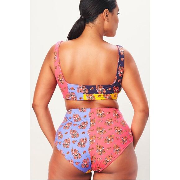 Mara Hoffman Lydia Meli Floral Colorblock Bikini Swim Set Size XL - Picture 2 of 8
